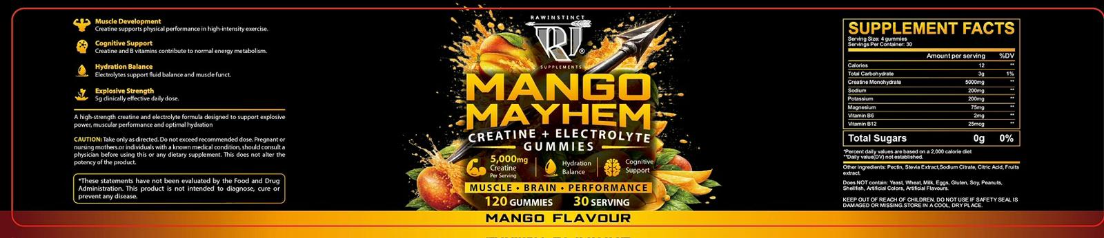 🥭 Mango Mayhem - Creatine Gummys